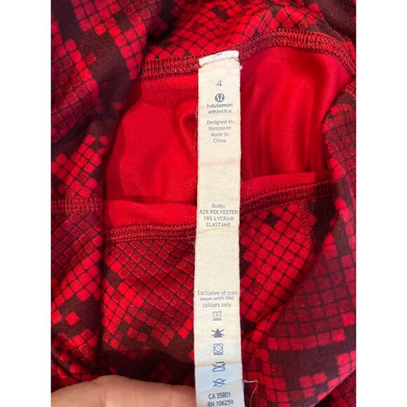 Lululemon Wunder Under Size 4 Leggings Ziggy Snake Red Tide Cranberry - Picture 6 of 9